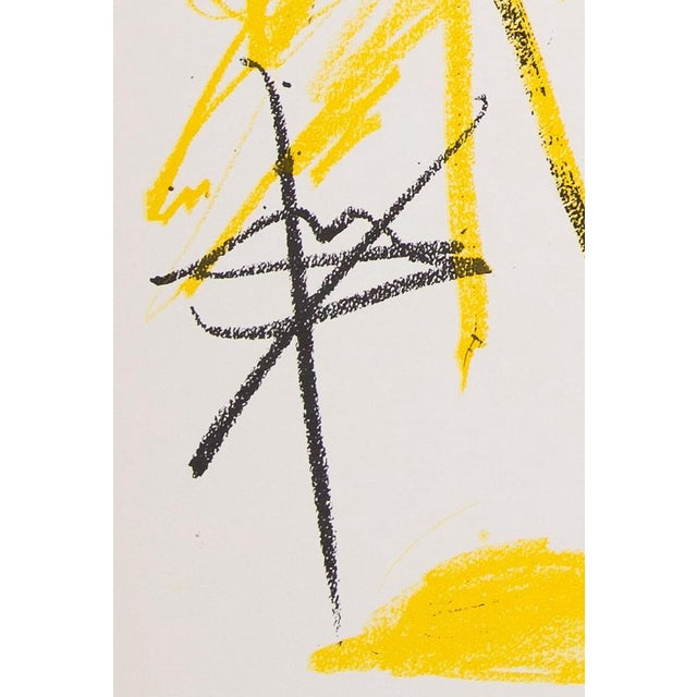 Modern Antoni Tapies, Abstract Composition in Yellow, Original Signed Lithograph For Sale - Image 3 of 5