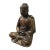 Chinese Golden Brown Lacquer Wooden Meditation Buddha Statue For Sale - Image 4 of 7