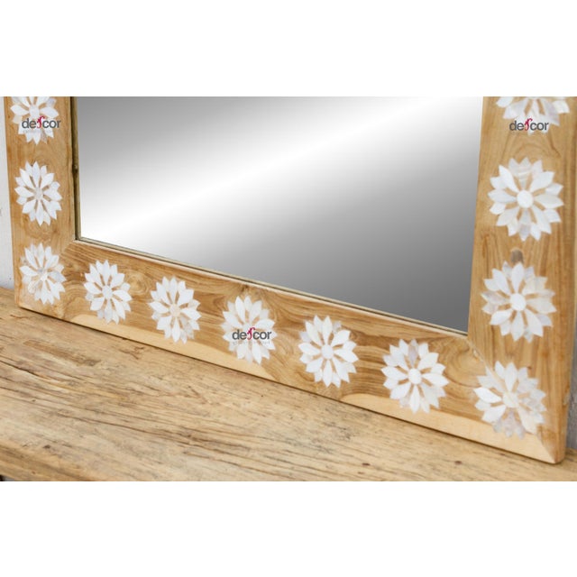 1990s Modern Farmhouse Inlay Blossom Mirror For Sale - Image 5 of 10