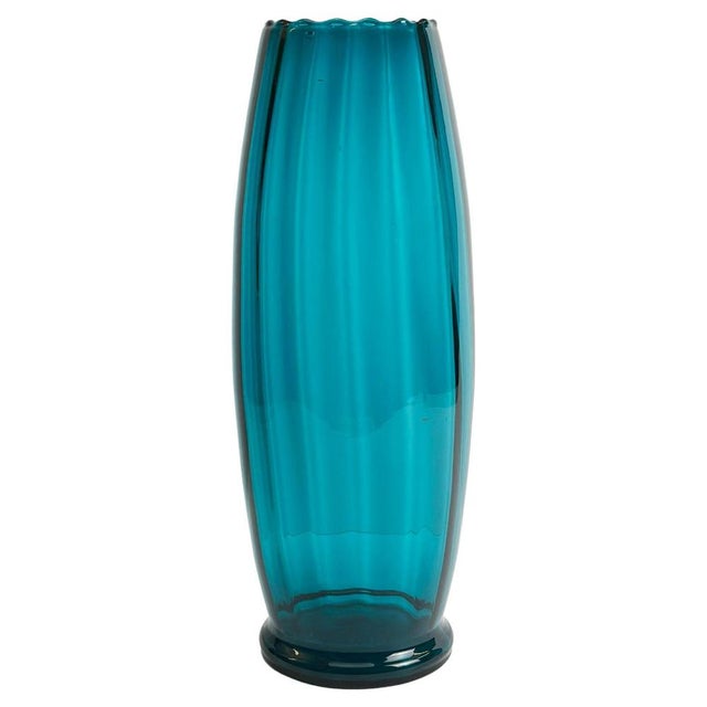 Large Teal Art Glass Vase from Rossini, 1960s For Sale - Image 10 of 10