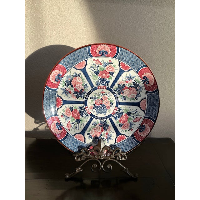 Mid 20th Century Tosho Toyo Japan Imari-Style Floral Charger Plates For Sale - Image 5 of 11