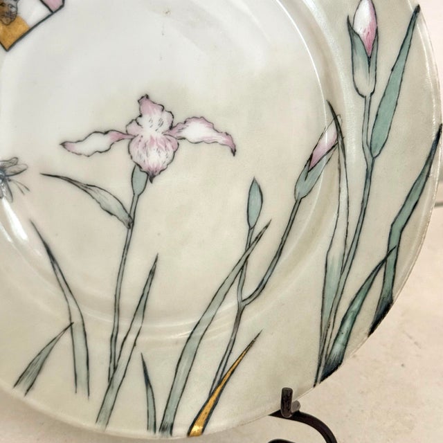 Victorian 1870s Unusual Victorian Hand-Painted Plate For Sale - Image 3 of 8