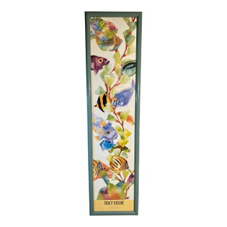 Coastal Art by Tracy Taylor Tropical Fish Down Under Offset Litho 40" High Framed For Sale