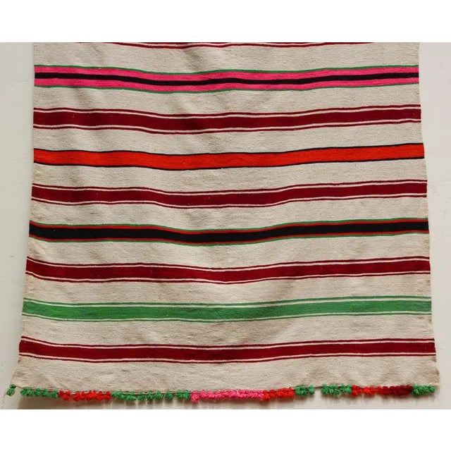 Mid 20th Century 1960s Moroccan Berber Kilim Rug, Multicolor Stripes, 5'11" × 13'5" For Sale - Image 5 of 15