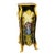Hand-Painted French Pedestal Stand With Marble Top & Gold Leaf Accents For Sale