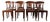 Late 20th Century Set of Eight Neoclassical Style Cherry Dining Chairs With Cane Seats and Saber Legs For Sale