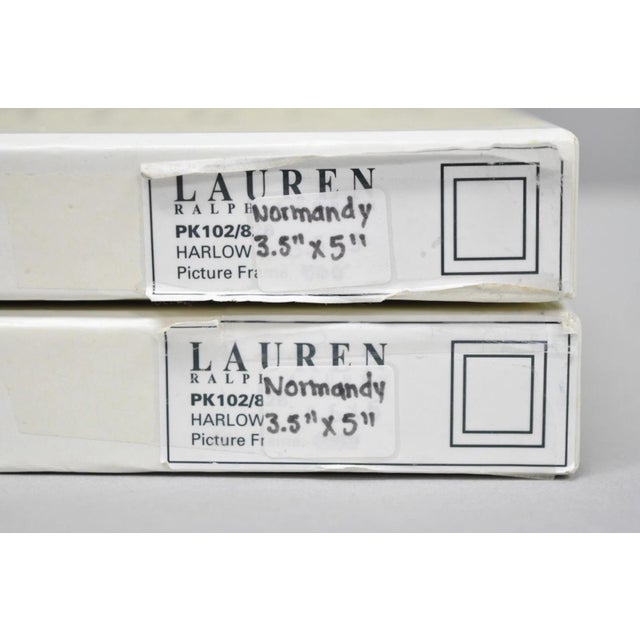 Late 20th Century Lauren Ralph Lauren Silver Plated Normandy Modern 3.5x5 Photo Picture Frame (A) For Sale - Image 13 of 17