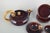 Marcel giraud, vallauris, france tea service for 4 persons, 1960/70s. Tea set in glazed ceramic with a deep burgundy color...