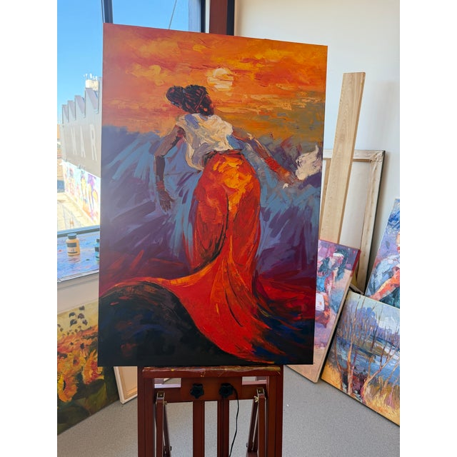 I created Dancing as the Sun Dies to show a moment of pure joy as the day ends. The figure in the painting is turned away,...