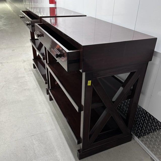 Contemporary Pair of C. Mariani Side Console Tables For Sale - Image 3 of 11