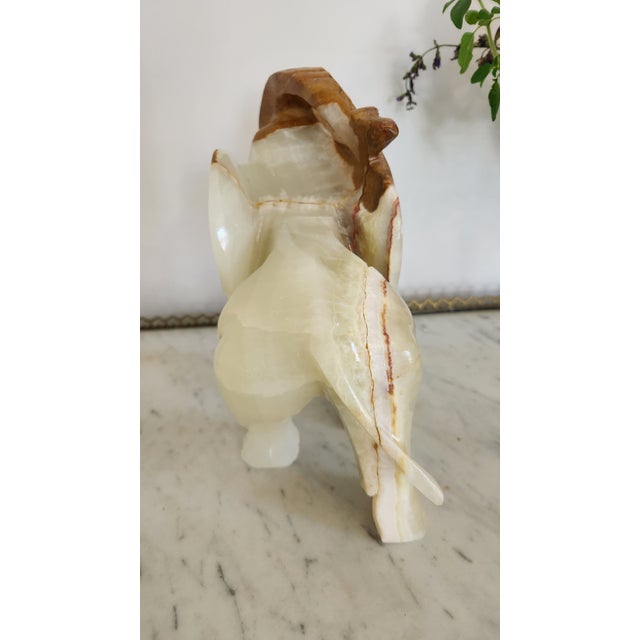 Vintage Large Carved Onyx Elephant Sculpture For Sale - Image 10 of 18