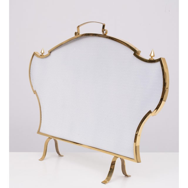 Hollywood Regency Brass Fire Screen, France, 1970s For Sale - Image 6 of 11
