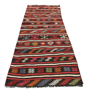 1980s Rustic Red Cecim Kilim Runner