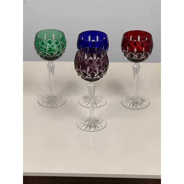 Design Plus Gallery presents a Set of Four Marsala Wine Glasses from AJKA Crystal. Each lead crystal glass has a colored...