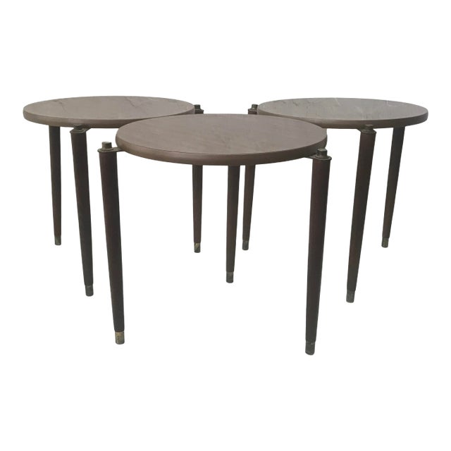 1960s Mid-Century Modern Formica Nesting Tables - Set of 3 For Sale