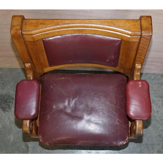 Large Leather & Golden Oak Armchairs, Set of 6 For Sale - Image 6 of 18