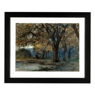 Jean Villeri, Landscape Composition, 1920s, Watercolor, Framed For Sale