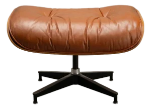 Eames 671 Lounge Ottoman in Rosewood & Cognac Leather by Herman Miller