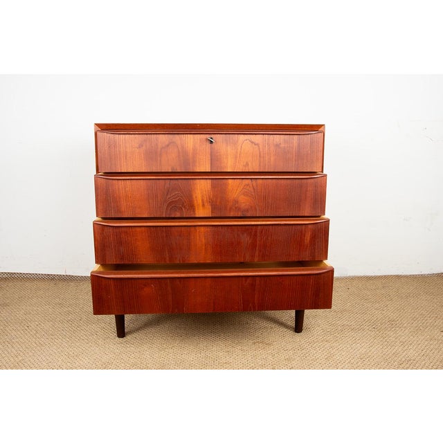 Chest of 4 Drawers in Teak, Denmark, 1960s For Sale - Image 4 of 13