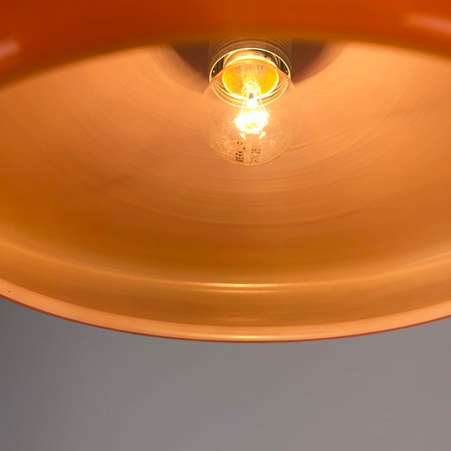 Space Age Orange Tulip Pendant Lamp in Glass from Doria, Germany, 1970s For Sale - Image 6 of 9