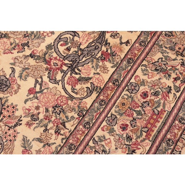 1990s Shabby Chic Pak-Persian Beige/Pink Wool Rug - 6'1'' X 9'6'' For Sale - Image 5 of 9