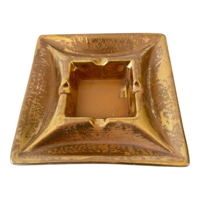Mid-Century Modern Stangl Pottery Granada Gold Ashtray For Sale