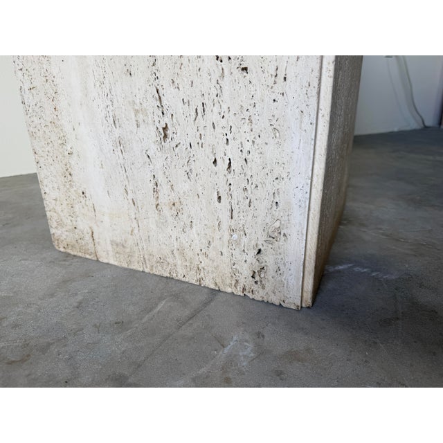 1980s Italian Postmodern Organic Travertine Marble Pedestal / Dining Table Base For Sale - Image 10 of 12