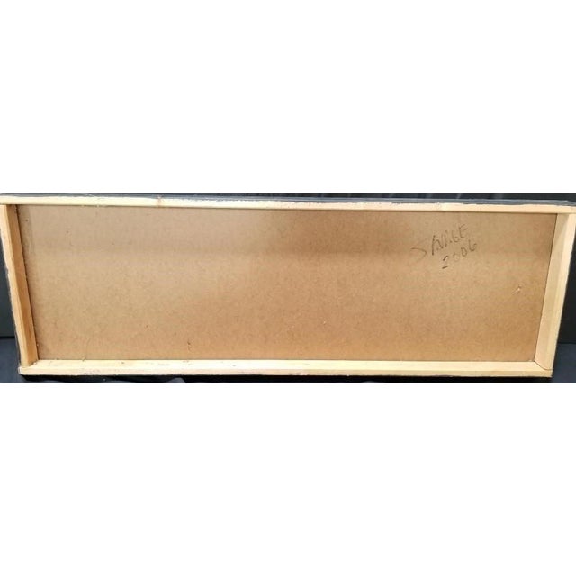 Paper Original 2006 Shawn Savage Signed Abstract Oil on Board - 33" Panoramic For Sale - Image 7 of 7