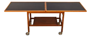 1960s Danish Modern Teak Flip Top Bar Cart by Kurt Ostervig