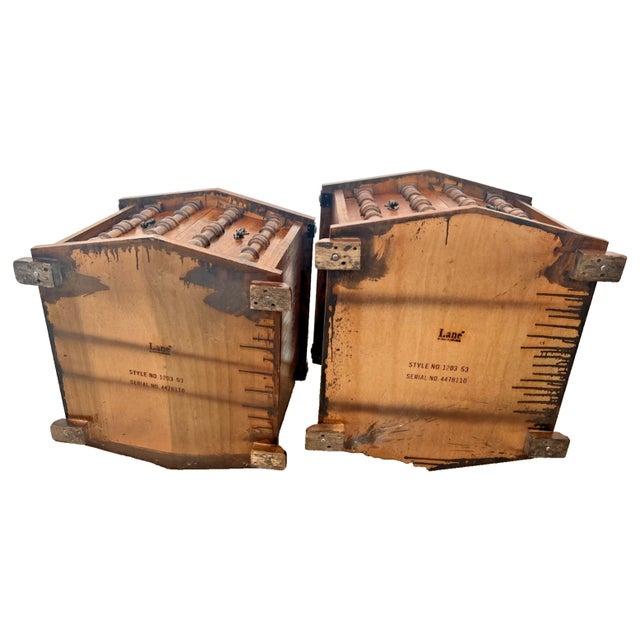 1960s Lane Furniture Cabinets, Side Tables Set, Rustic Spanish Revival, Mediterranean, 2 Pieces For Sale - Image 12 of 12