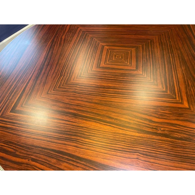 Late 20th Century Vintage Art Deco Macassar Ebony Round Dining Table For Sale - Image 5 of 16