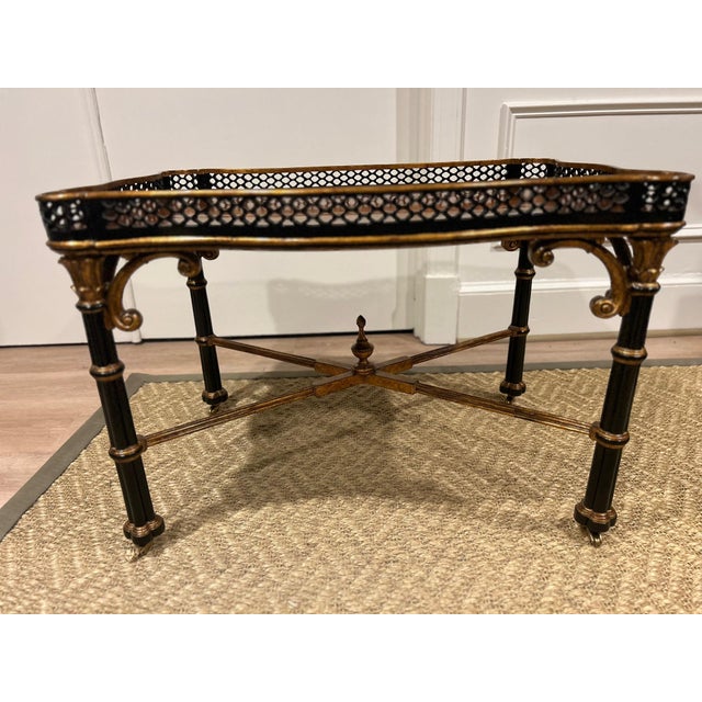 An elegant example of classic American luxury furniture, this coffee table by E.J. Victor features beautifully executed...