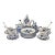 Vintage Miniature Blue and White Porcelain Tea Set - 21 Pieces For Sale