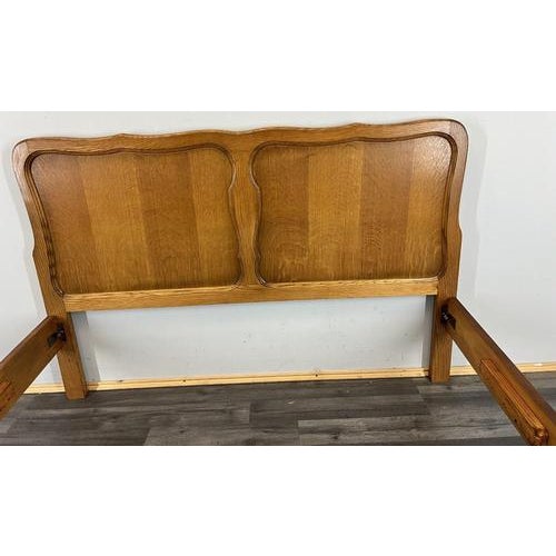 Vintage French Louis XVI Bed Frame with Carved Headboard For Sale - Image 5 of 13