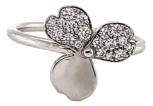 Tiffany & Co. Paper Flower Diamond Platinum Ring, Size 6