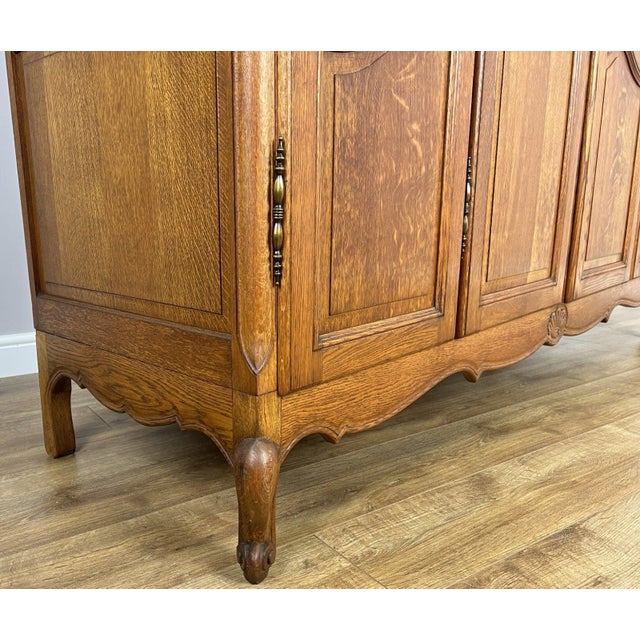 Vintage French Louis XVI Style Wardrobe in Oak For Sale - Image 6 of 15