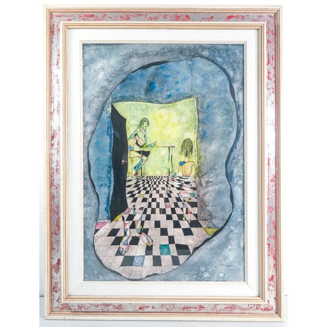 Ermanno Metelerkamp, Apparition, 1970, Watercolor and Ink on Paper For Sale - Image 9 of 16