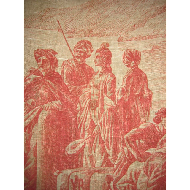 French Toile Wall Hanging Tapestry Harbor Scene 18 Century For Sale - Image 10 of 16