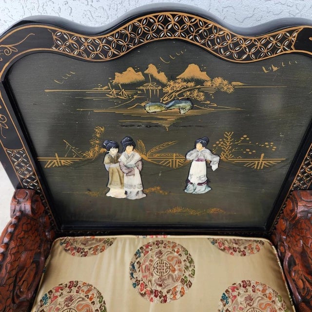 Chinese Hand-Carved Dragon Throne Armchairs Pair For Sale - Image 18 of 18