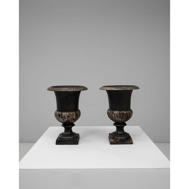 19th Century French Cast Iron Campagna Urn Planters - A Pair For Sale - Image 16 of 18