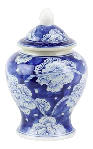 Floral Ginger Jar in Navy, Mini