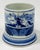 Vintage Delft hand painted porcelain vessel. Features classic blue and white with windmill scene and floral surround....