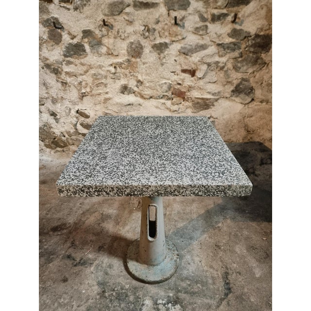 1950s Mid-Century Industrial Bistro Table with Terrazzo Top, France, 1950s For Sale - Image 5 of 17