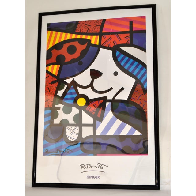 Romero Britto Romero Britto Colorful Pop Art Dog Print 'Ginger' Mid-Century Modern 2010 For Sale - Image 4 of 16