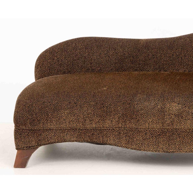 Leopard Print Upholstered Chaise Longue For Sale - Image 4 of 9