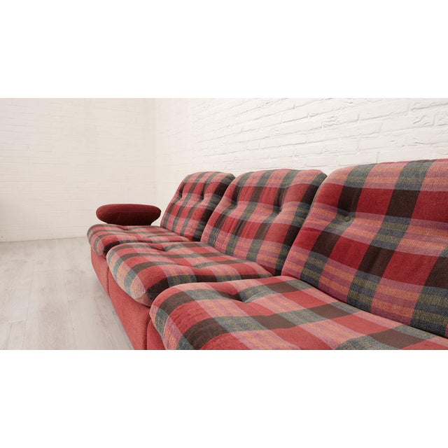 Modular Red Checkered Sofa, 1970s, Set of 4 For Sale - Image 9 of 13