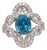 4.6Ct Blue Zircon Ring With Earth Mined Diamonds: Solid 14k Gold, Oval 10x8mm, Size 6.75 For Sale