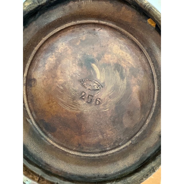 Metal Egidio Casagrande Hammered Brass Ribbed “Pumpkin Form” Vase, Signed Italy Mid Century Modern For Sale - Image 7 of 11