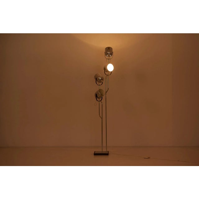 4-Head Chrome and Black Floor Lamp from Reggiani, Italy, 1970s For Sale - Image 7 of 17