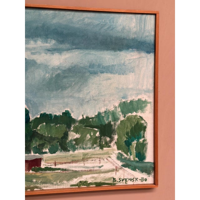Björn Svensk, Milky Barn at Kaga, 1980, Oil Painting on Canvas, Framed For Sale - Image 8 of 15